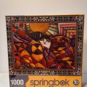 SPRINGBOK QUILTED CAT 1000 PIECE PUZZLE SEALED NEW